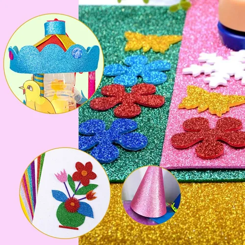 Miniatura 3 de 10 hojas de papel con purpurina para Halloween, Navidad, decoración del día del padre de los niños, decoración de mesa, papel de cartulina A4, papel