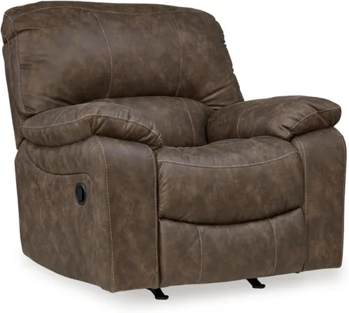 Miniatura 28 de Signature Design by Ashley First Base - Sofá reclinable manual de piel sintética contemporánea, color gris