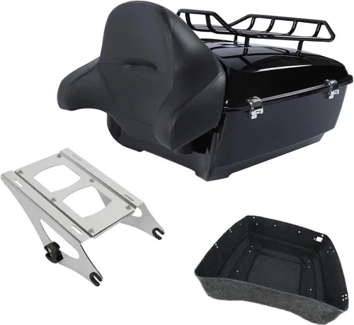 Miniatura 12 de TCMT King Caja de Maletero de Motocicleta con Respaldo Portaequipajes Soporte de Montaje 2 Up Compatible con Harley 2014-2025 Touring CVO Road King