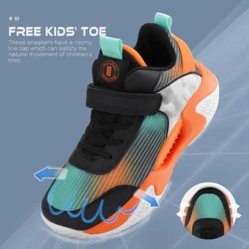 Miniatura 3 de brooman Zapatos de baloncesto para niños y niñas, zapatos deportivos antideslizantes para la escuela