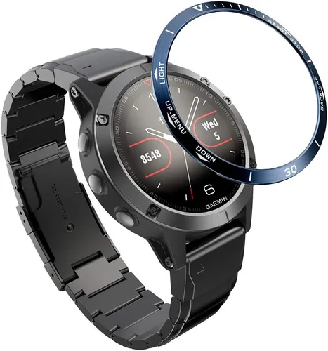 Miniatura 9 de REYDA Bisel de reloj compatible con Garmin Fenix 5/5 Plus, anillo de bisel de acero inoxidable, cubierta adhesiva de bisel de acero inoxidable