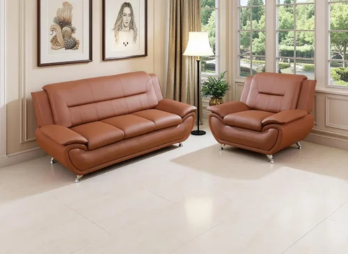 Miniatura 47 de Juego de sofá de cuero (3 piezas, cuero negro B), muebles de sala de estar para apartamento, material de estilo minimalista, fácil montaje B-cuero