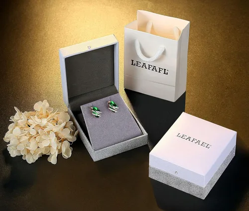 Miniatura 5 de Leafael - Aretes de piedra de piedra de forma focal con cristales de Swarovski, chapados en oro rosa de 18 quilates, tono plateado, níquel plomo