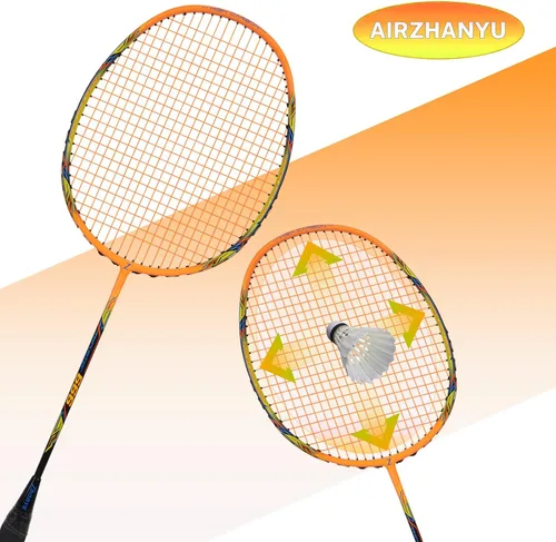 Miniatura 2 de Raqueta de bádminton, raquetas de bádminton, ofensivas y defensivas, ligeras de fibra de carbono de 2.65 oz de una sola pieza, moldeadas