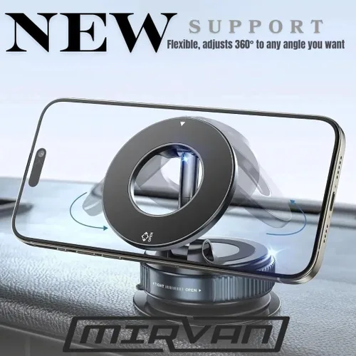 Miniatura 8 de Soporte magnético de teléfono para coche, soporte universal de succión 360 ajustable para tablero, parabrisas, espejo y escritorio, todos