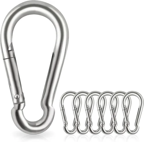 Miniatura 8 de Clips de mosquetón de bloqueo, gancho de resorte de acero inoxidable, mosquetón de bloqueo resistente, 304 de acero inoxidable de alta calidad