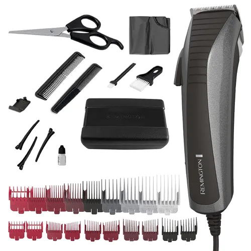 Remington Easy Fade - Kit de corte de pelo para hombres, peines fijos cónicos y estándar, estuche de viaje incluido, color negro