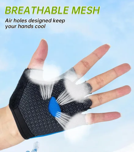 Miniatura 6 de WULI Guantes de ciclismo de medio dedo para hombres y mujeres, guantes de fitness para ciclismo, transpirabilidad, equipo de yoga antideslizante