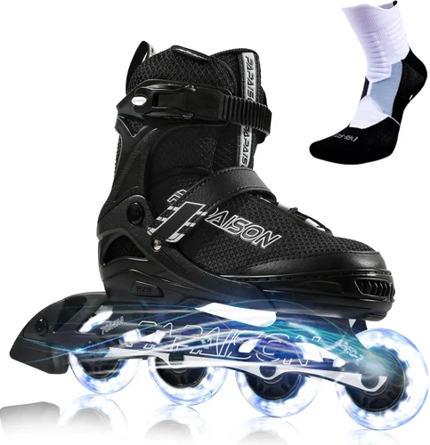 Miniatura 7 de PAPAISON Patines en línea ajustables para niños y adultos con ruedas completamente iluminadas, patines de ruedas para exteriores para niñas y niños