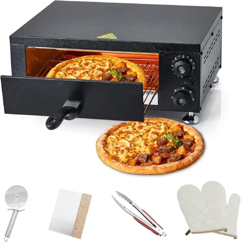 Horno de pizza comercial de alta velocidad de 12 pulgadas 1100 W | Acero inoxidable sellado con temporizador de 60 minutos | para pizzería, camión