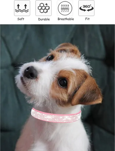 Miniatura 4 de Collar brillante para perros pequeños, medianos y grandes, collares de perro con diamantes de imitación para perras y machos, collares de cachorros