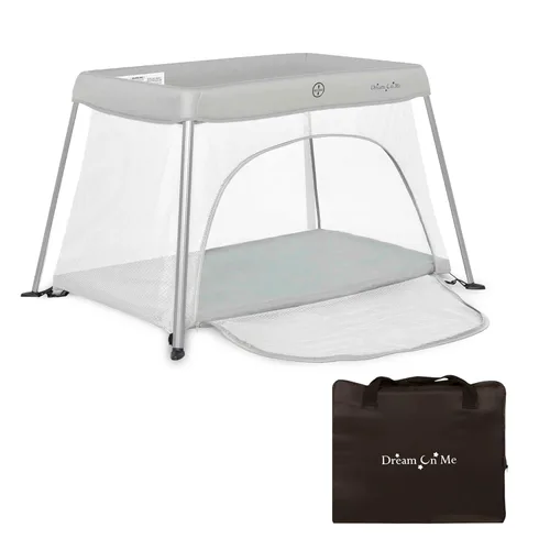 Miniatura 9 de Dream On Me Corral ligero de viaje para bebé con puerta de acceso con cremallera, laterales de malla transpirable con colchón suave y cómodo, diseño