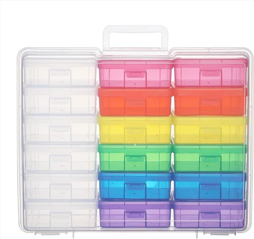 Caja de almacenamiento de plástico para artes y manualidades, cajas de almacenamiento y organizadores con caja de almacenamiento grande, recipiente