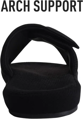Miniatura 4 de shevalues Pantuflas de verano para mujer, con soporte de arco, transpirables, de algodón gofre, para interiores, con puntera abierta, zapatos