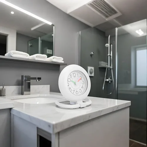 Miniatura 7 de Reloj de ducha digital de baño, temporizador impermeable para baño, temporizador colgante para cocina, hogar, pared y decoración de mesa (blanco)