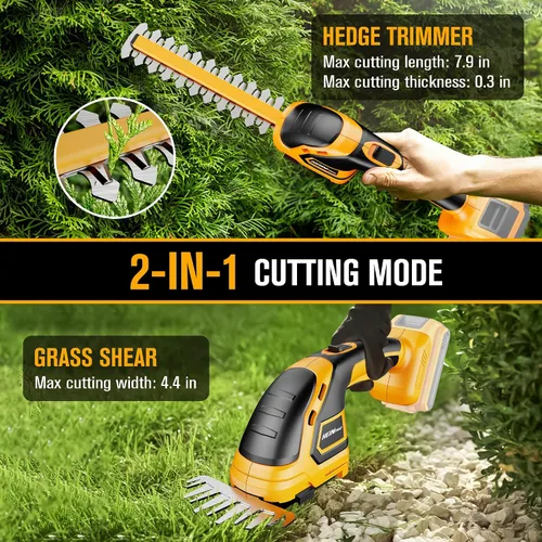 Miniatura 4 de HEINPRO Cortasetos Inalámbrico Compatible con Batería DEWALT 20V MAX (Sin Batería), Cortasetos Eléctrico Inalámbrico, Recortadora de Césped