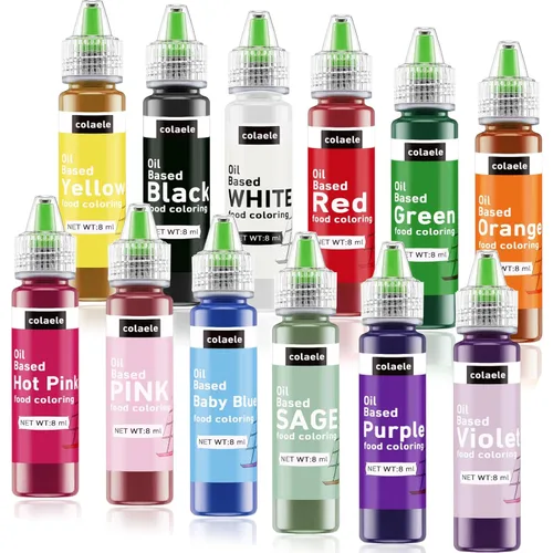 Juego de colorantes alimentarios a base de aceite para chocolates derretidos, 12 colores insípidos, aceites comestibles, colorante alimentario,