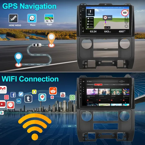 Miniatura 3 de 2G+64G Android 13 Estéreo de coche con Apple Carplay Android Auto para 2008-2012 Ford Escape Mazda Tribute 9 pulgadas pantalla táctil Radio de coche