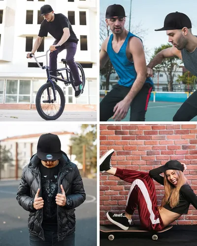 Miniatura 7 de 15 Pack Snapback Hats for Men Hip Hop Style Hats Solid Baseball Hats Adjustable Snapback Cap Flat Brim Baseball Caps