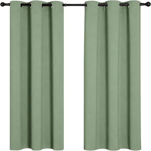 Miniatura 25 de Cortinas opacas para oscurecer la habitación, con aislamiento térmico, cortinas opacas con ojales para puertas y ventanas de poliéster