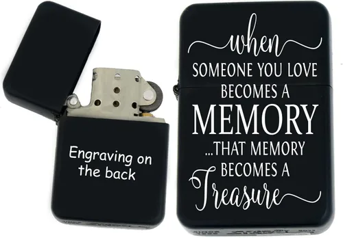 Miniatura 36 de Groomsman - Encendedor personalizado a prueba de viento negro mate, grabado láser gratuito para él, marido, padre, padrinos de boda Yin-yang-tigre