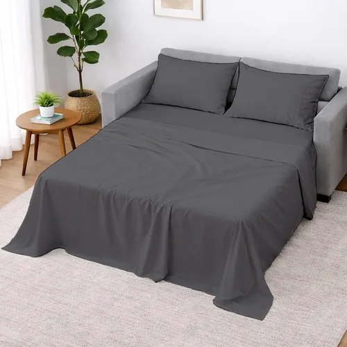 Miniatura 18 de Cottington Lane Juego de 4 piezas de sábanas para sofá cama tamaño matrimonial, 100% algodón egipcio de alta calidad para sofá cama, sofá biplaza