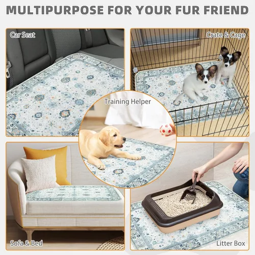 Miniatura 8 de KOOLTAIL Almohadillas lavables para orina de perros, paquete de 2 almohadillas de entrenamiento súper absorbentes reutilizables impermeables