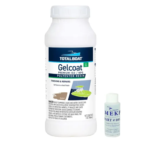 Miniatura 11 de TotalBoat Gelcoat marino para construcción de barcos, reparación y recubrimientos compuestos (blanco, galón con cera)