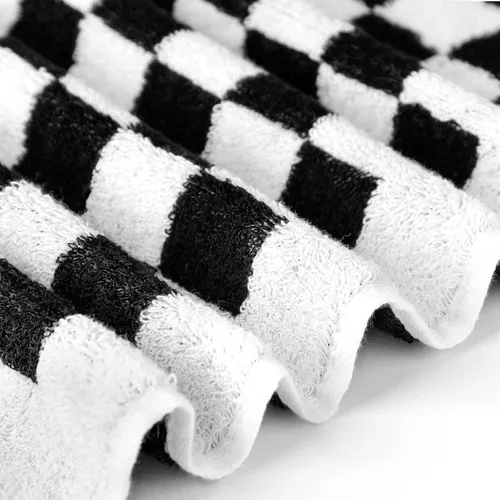 Miniatura 7 de Frienda Juego de 4 toallas de mano a cuadros para baño, cocina, toallas de baño suaves retro de tablero de ajedrez altamente absorbentes para baño