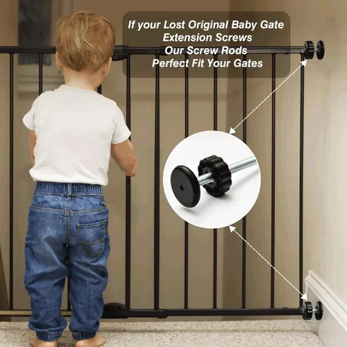 Miniatura 4 de 4 piezas de repuesto para puerta de bebé, varillas de eje de puerta de bebé de 0.315 in, kit de piezas de hardware para puertas de seguridad