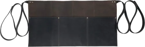 Hide & Drink, Delantal de cintura, bolsillos remachados, accesorios de camarera y camarero, pantalones cortos de servidor, cuero de grano completo,
