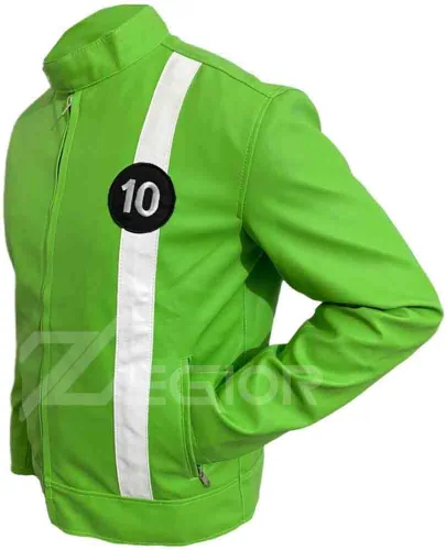 Miniatura 5 de Chaqueta de cuero verde Ben-10 para hombre, tallas XXS-4XL