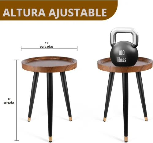 Miniatura 4 de KGPLOME Soporte para plantas para interiores, mesa de madera de nogal de mediados de siglo, soporte alto de metal resistente para macetas, mesa