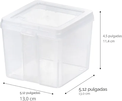 Miniatura 4 de IRIS USA Contenedores de almacenamiento verticales de plástico con tapa abatible para despensa, hogar, oficina, organización, pequeños, organizador