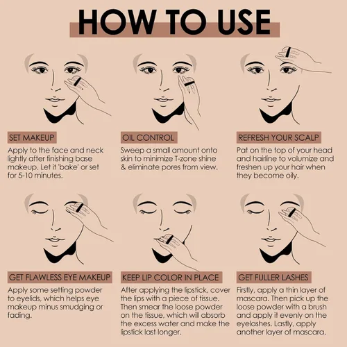 Miniatura 6 de FOCALLURE Polvo Facial Suelto de Control de Grasa, Polvo Fijador Suelto Translúcido, Polvo de Acabado Mate Sin Brillo, Fija el Maquillaje de Base
