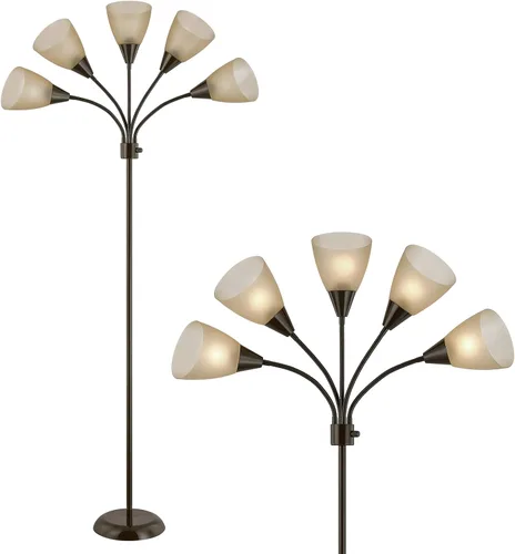 Miniatura 9 de Medusa - Lámpara de pie de decoración moderna, lámpara de múltiples cabezales con cuello de ganso ajustable, lámparas de luz brillante para lectura