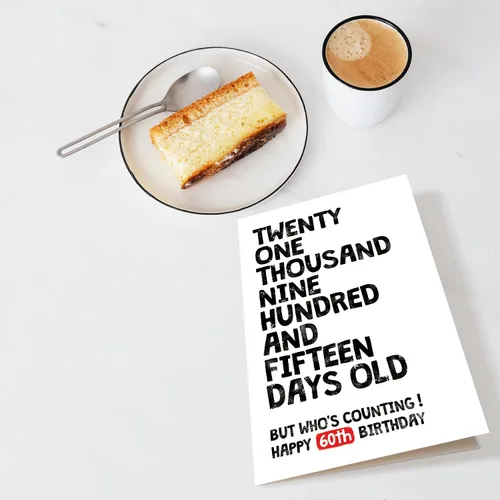 Miniatura 4 de Chenive Divertida tarjeta de cumpleaños 60 para él y ella, tarjeta de cumpleaños de 60 años para hombres y mujeres, tarjeta de feliz cumpleaños 60
