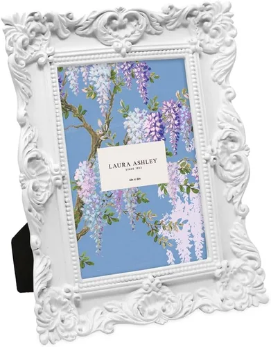 Miniatura 42 de Laura Ashley - Marco de fotos de 5 x 7 pulgadas, de resina texturizada y elaborada a mano, con caballete y gancho para mesa y pared, con diseño Negro