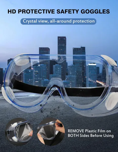 Miniatura 4 de MELASA Anteojos de seguridad ANSI Z87.1, antivaho gafas protectoras de laboratorio, gafas de protección ocular 4 piezas