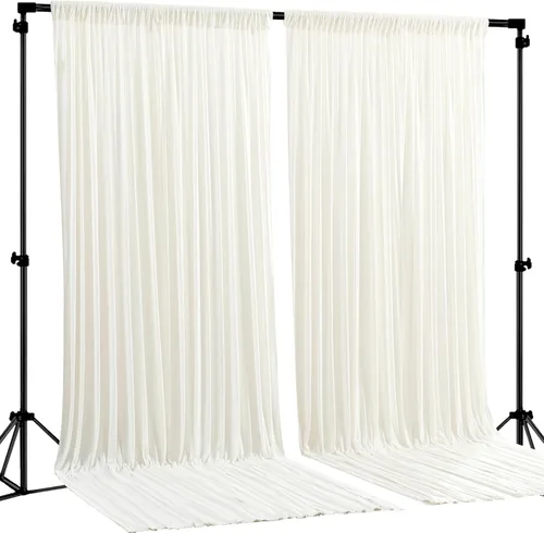 Cortinas de Fondo Beige - Cortinas de Poliéster Sin Arrugas para Fotografía, Cortinas de Fondo para Fiestas, para Decoraciones de Baby Shower y