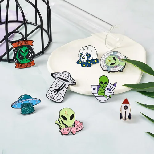 Miniatura 177 de Pandahall - Broches esmaltados de aleación con varios temas, broche de solapa, juego de pines esmaltados