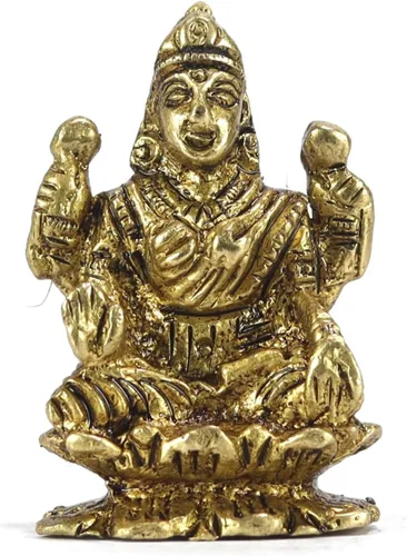 Miniatura 7 de ASHIRWAD Escultura de estatua de ídolo de latón para Diwali Pooja, templo, decoración del hogar, Vastu Laxmi Devi Maa AE000006-18 (Laxmi-18)
