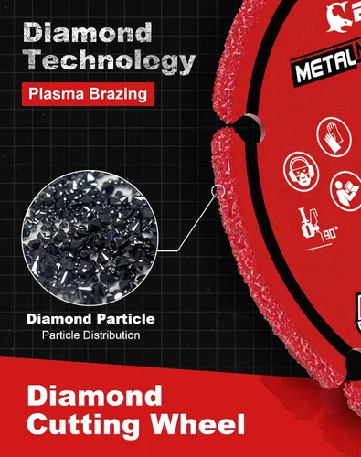 Miniatura 2 de EZARC Rueda de corte de diamante de 3 x 3/8 pulgadas para metal, rueda de corte con más de 5000 cortes en barras de refuerzo, acero, hierro e INOX
