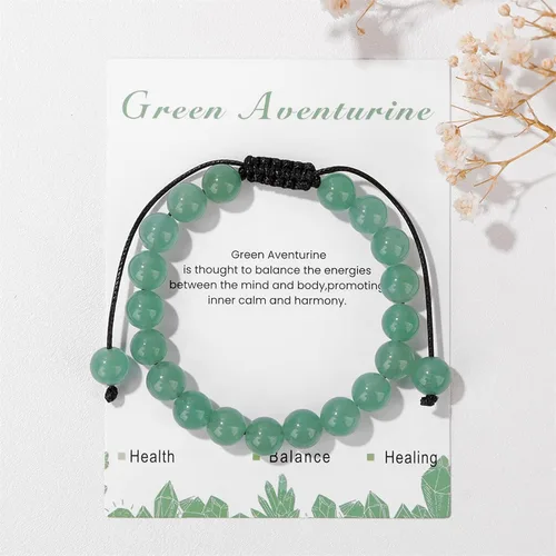 Miniatura 62 de Pulsera de cristal curativo para mujer de 0.315 in, pulsera de cuentas de cristal natural ajustable hecha a mano, joyería curativa, regalo