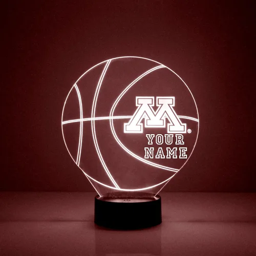 Miniatura 13 de Lámpara de luz nocturna personalizada de la Universidad de Missouri (Mizzou) Tigers con bola de baloncesto y logotipo, letrero LED con control