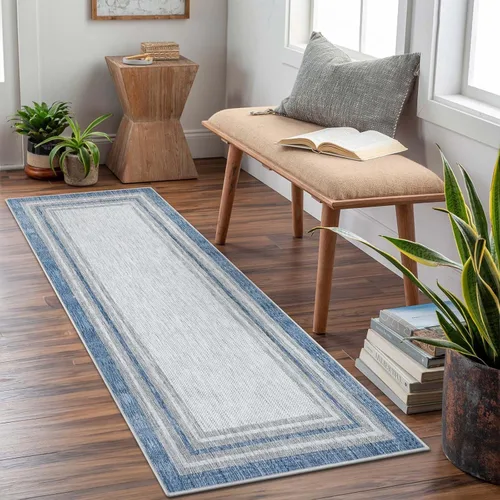 Miniatura 16 de Beeiva Alfombras florales de entrada, lavables para interiores, ultra fina, de 2 x 3 pies, antideslizante, para cocina, tapete de cachemira suave