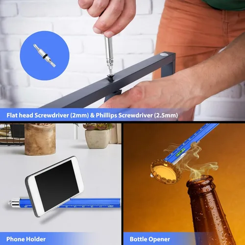 Miniatura 7 de Regalos de bolígrafo para hombres, geniales gadgets 9 en 1 bolígrafo multiherramienta, rellenos de calcetines para hombres y mujeres, regalos útiles