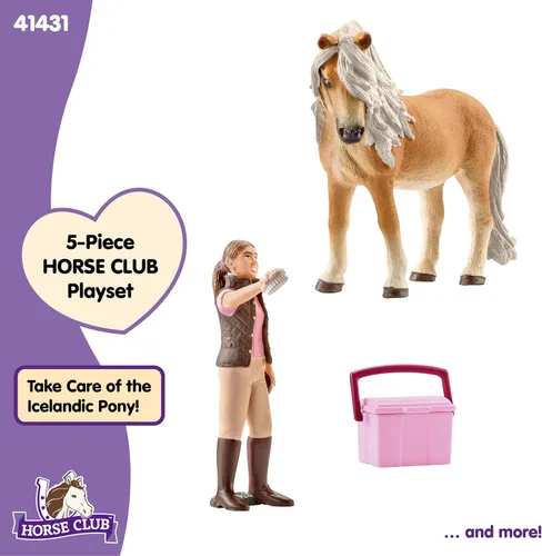 Miniatura 4 de Schleich Horse Club Horse Toy para niñas y niños a partir de 5 años, novio con pony islandés