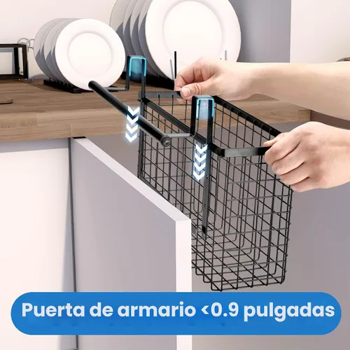 Miniatura 2 de YMCCOOL Paquete de 2 Organizadores de Puerta de Gabinete, Organizador Sobre la Puerta del Gabinete con Barras para Toallas, Almacenamiento Colgante