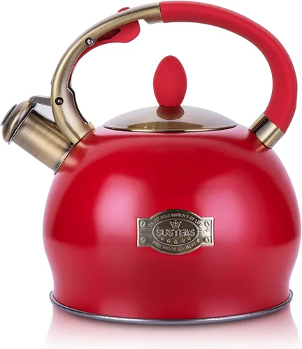 Miniatura 10 de SUSTEAS Tetera Silbante para Estufa - Tetera de Té de Acero Inoxidable Grado Alimenticio con Mango Ergonómico de Toque Frío, Con 1 Guante de Negro